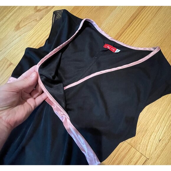 Vtg Y2K Ruby Rox Womens Mesh Babydoll Midi Dress Size S Whimsigoth HOCO Coquette - Picture 16 of 16